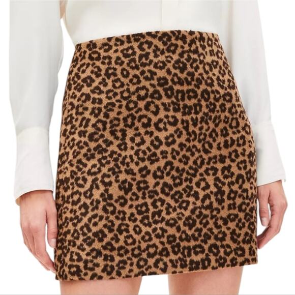 ANN TAYLOR LOFT LEOPARD PRINT PENCIL SKIRT SIZE 4 New - Picture 1 of 10